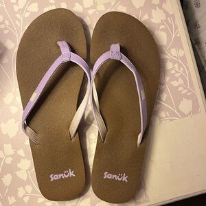 Purple Size 9 Sanuk Flip Flops